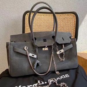 New Margin Goods Birkin Shape Washed Denim Bag